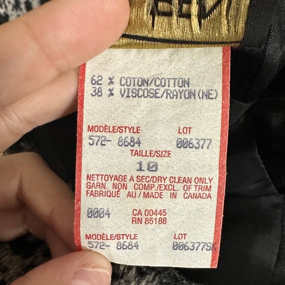 Vintage Louben Black & Gray All Over Print Fuzzy Faux Fur Style Pencil Skirt - Picture 6 of 7